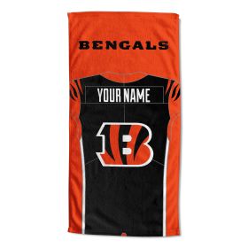 [Personalization Only] OFFICIAL NFL Jersey Personalized Beach Towel - Cincinnati Bengals